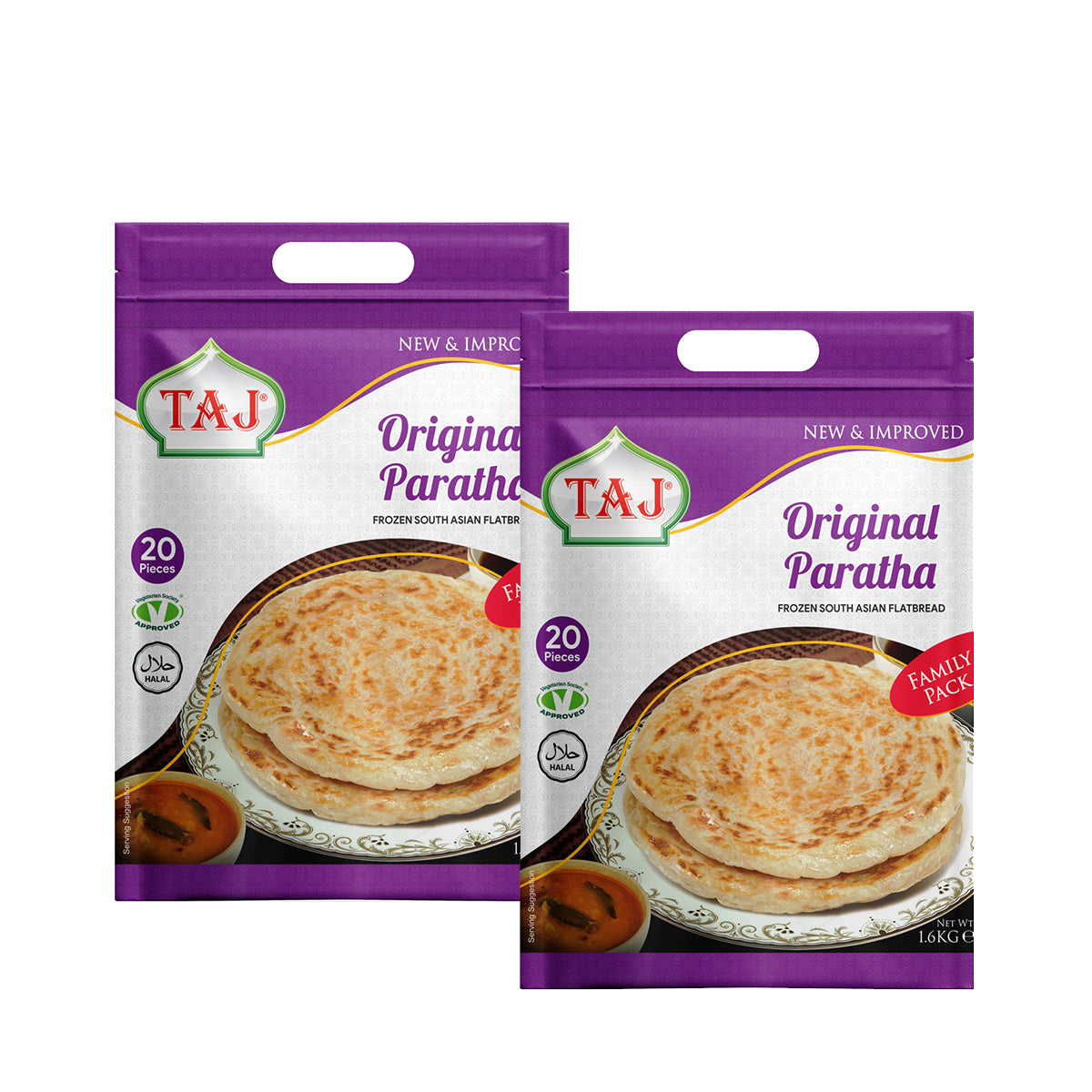 TAJ ORIGINAL PARATHA FAMILY PACK (20PCS) 1.6KG (PACK OF 2)