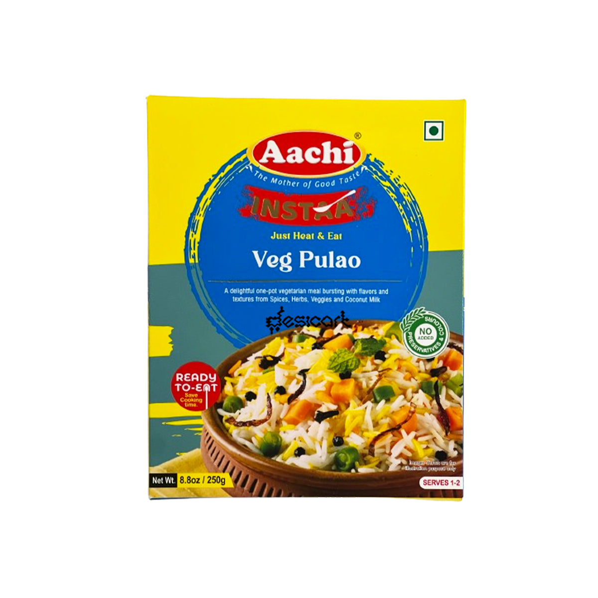 AACHI HEAT & EAT VEG PULAO 250G