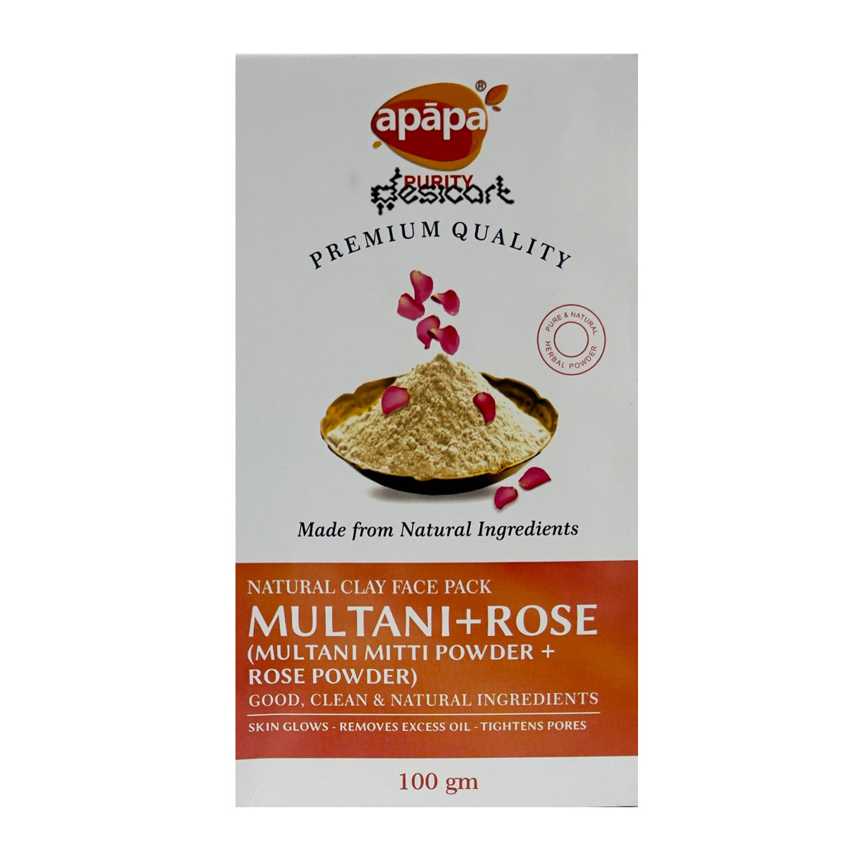 APAPA MULTANI MITTI + ROSE POWDER 100G