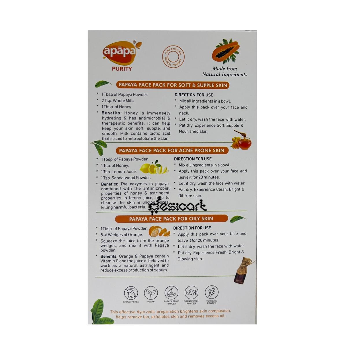 APAPA PAPAYA FACE PACK POWDER 100G