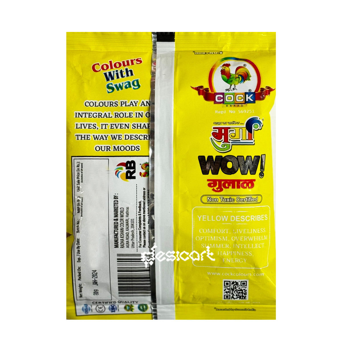 Cock Yellow Gulal 80g