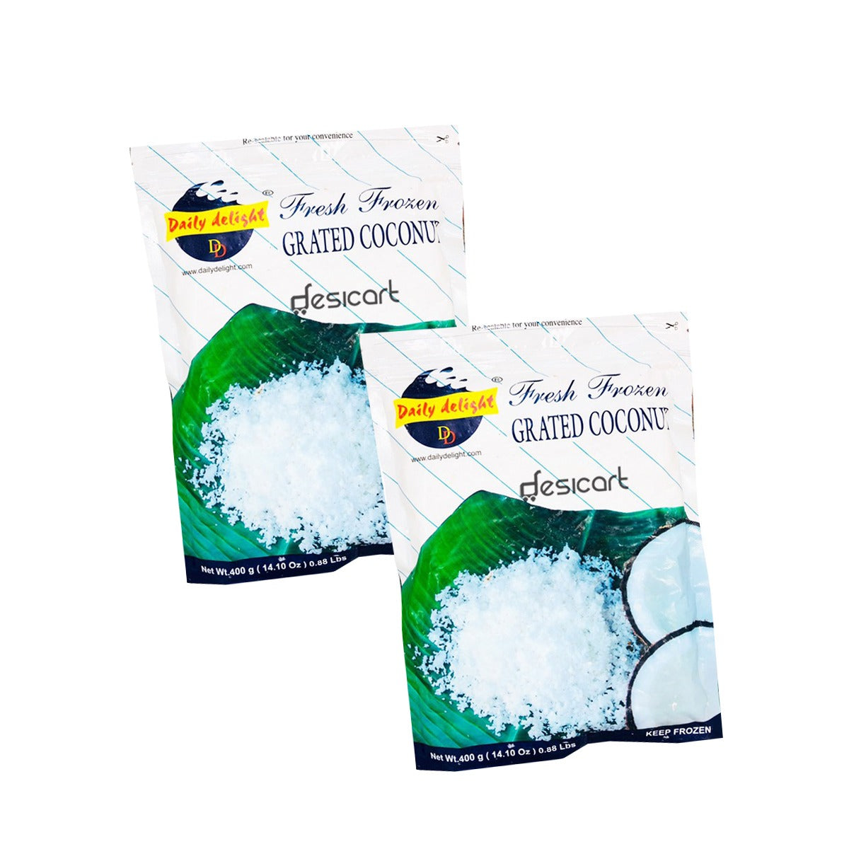 DAILY DELIGHT GRATED COCONUT 400G (PACK OF 2)