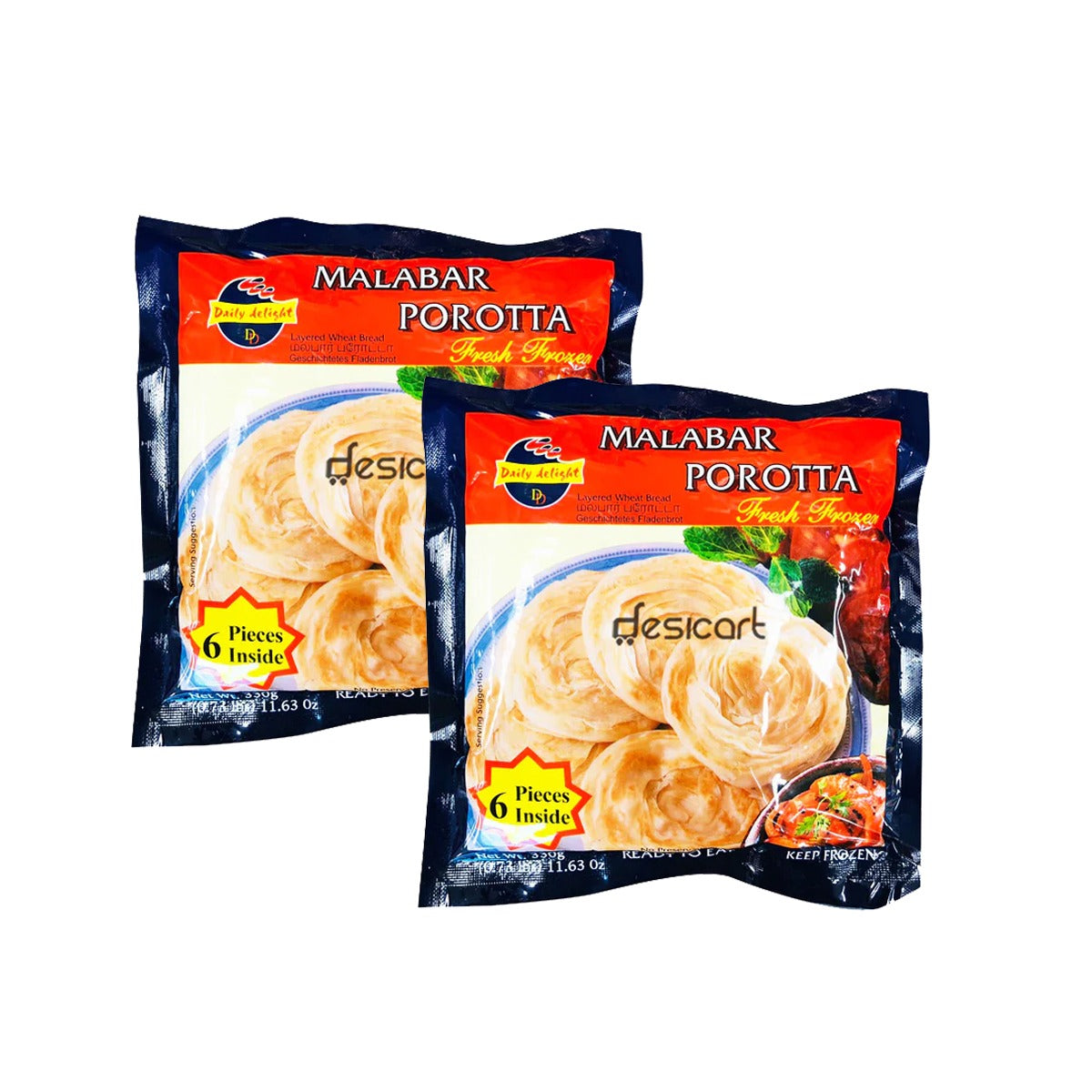 DAILY DELIGHT MALABAR POROTTA 330G(PACK OF 2)