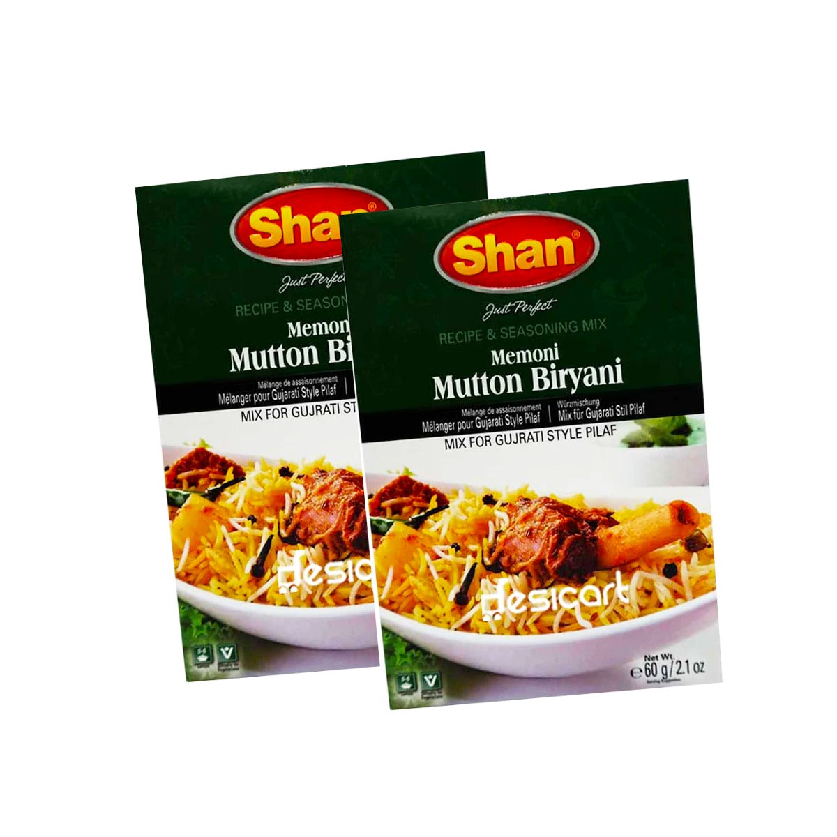SHAN BIRYANI MEMONI MUTTON MASALA 60G(PACK OF 2)