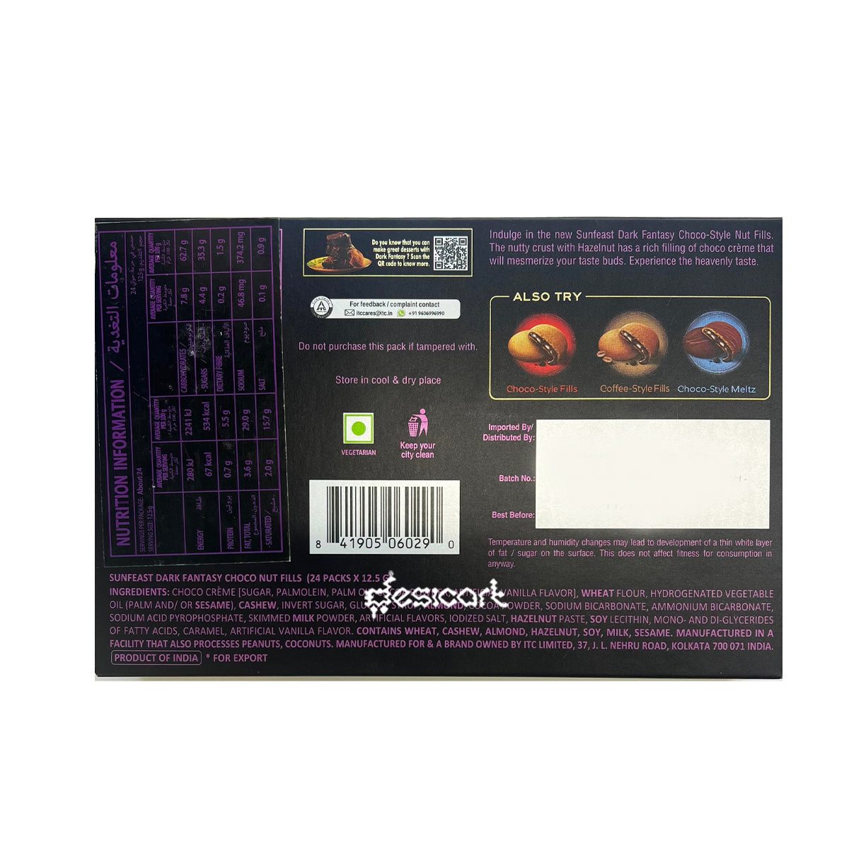 SUNFEAST DARK FANTASY CHOCO-STYLE NUT FILLS 300G