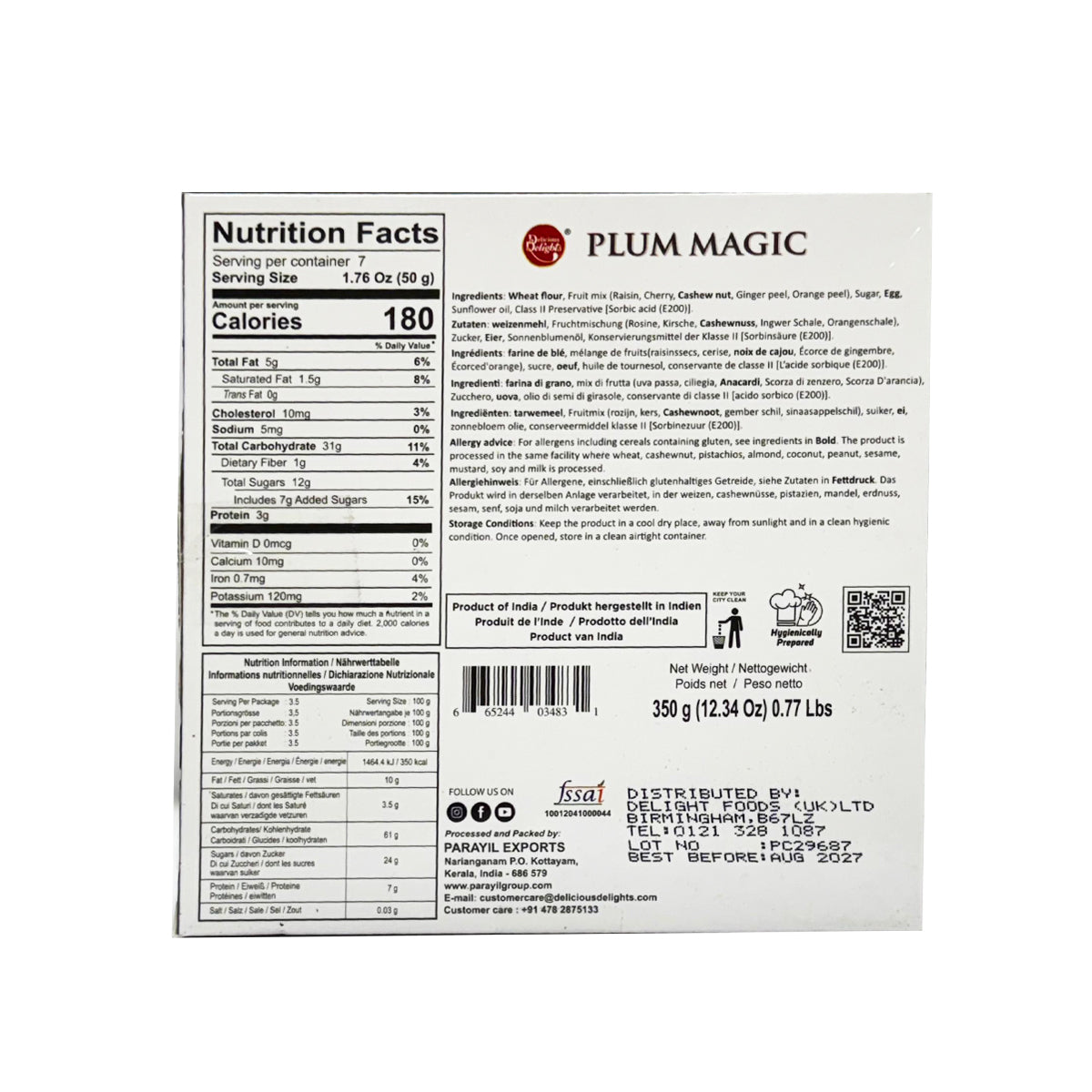 Delicious Delights Plum Magic 350g