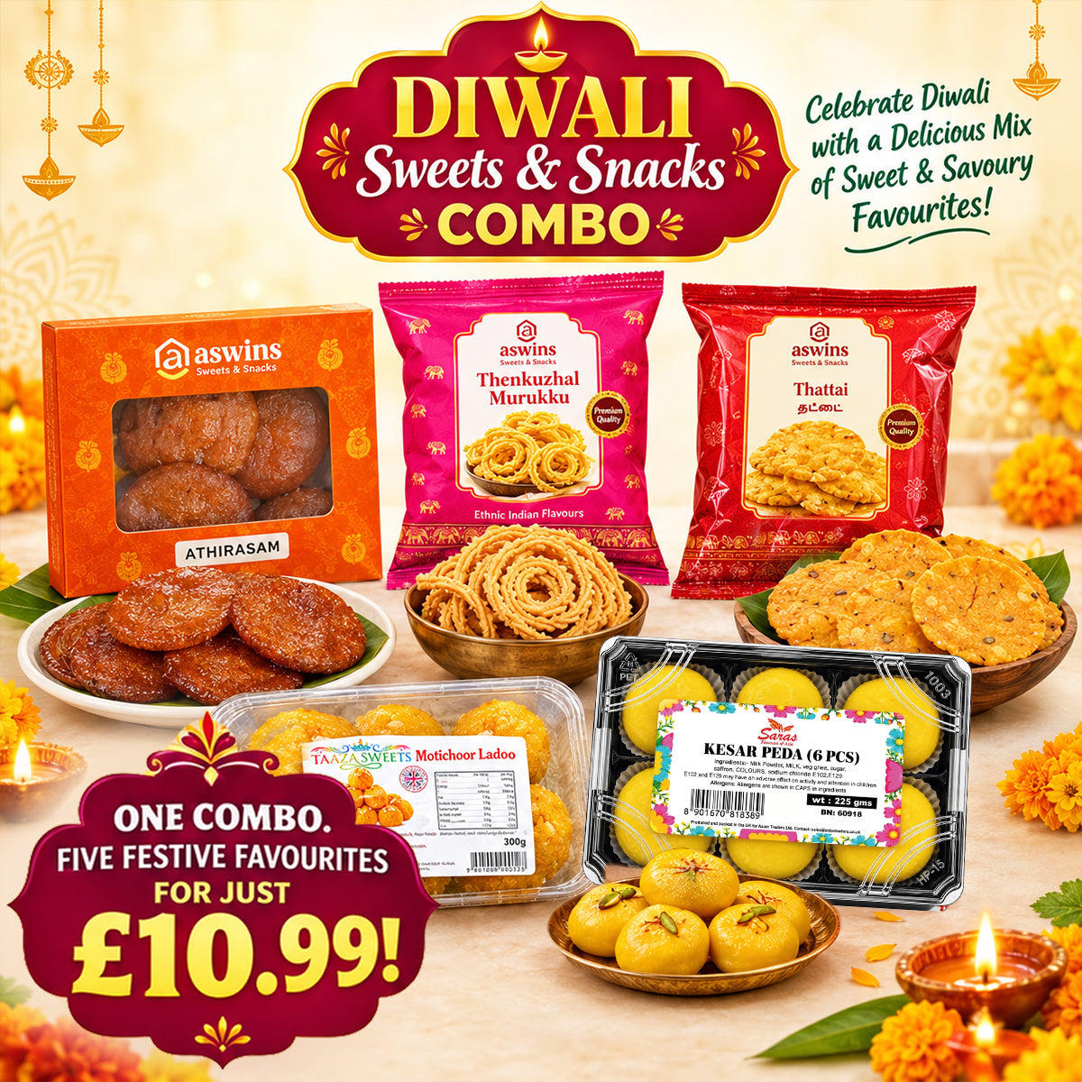Buy Diwali sweets & snacks combo at Desicart.co.uk - Online Indian Grocery Store UK