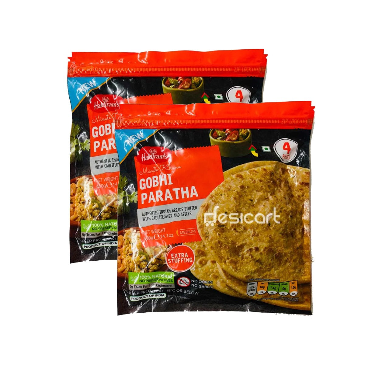 HALDIRAM'S GOBI PARATHA  400G(PACK OF 2)