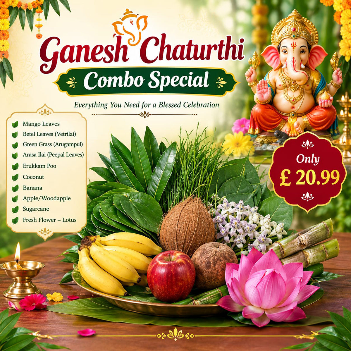 Buy Ganesh Chaturthi complete pooja kit at Desicart.co.uk - Online Indian Grocery Store UK