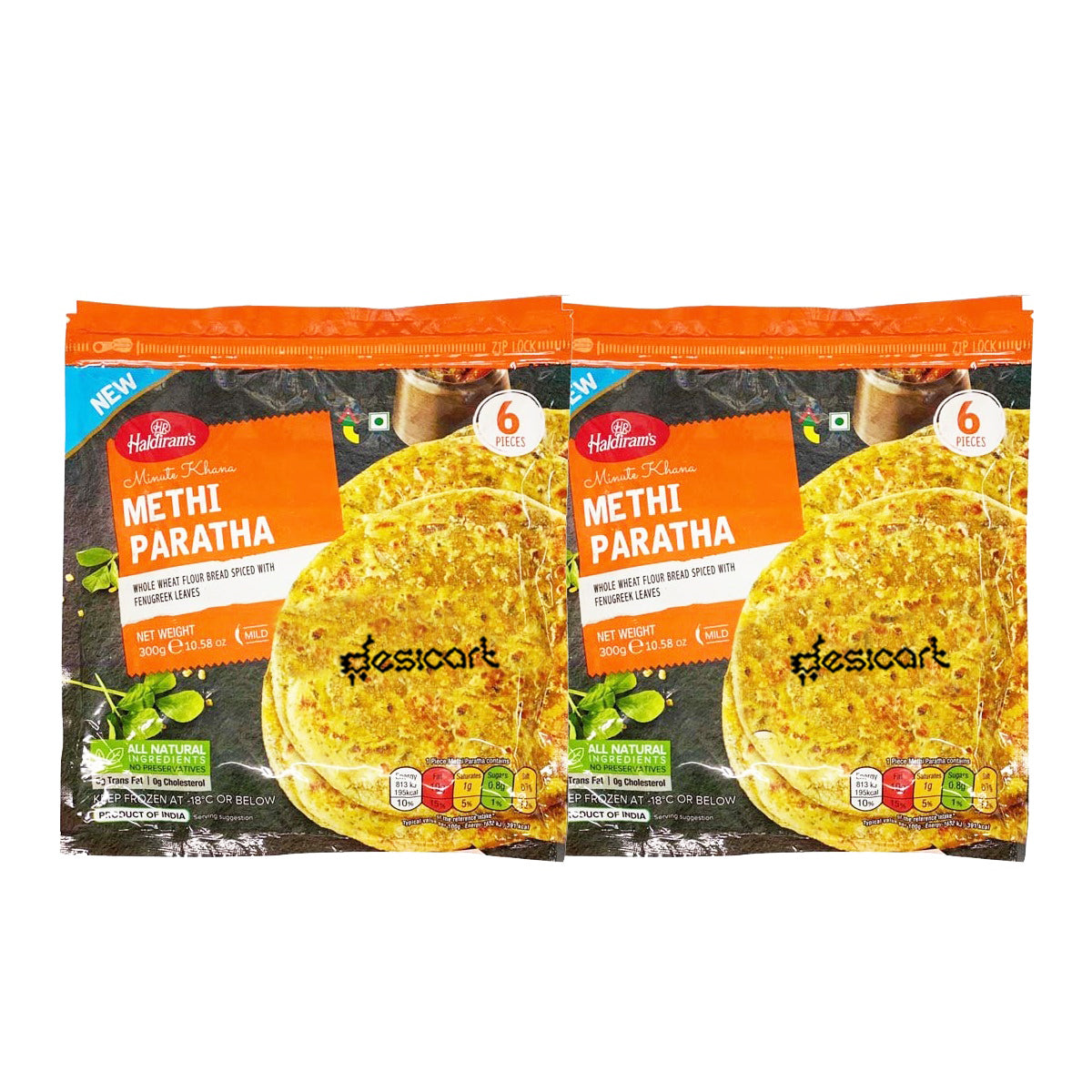 Haldiram's Methi Paratha (Pack of 2)300g