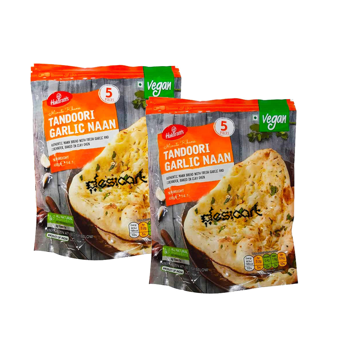 Haldiram's Tandoori Garlic Naan (Pack of 2) 400g