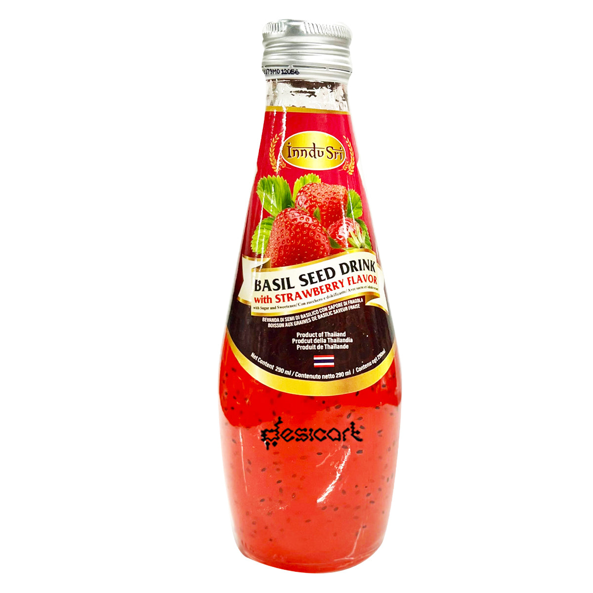 basil seed drink with strawberry flavor INNDU SRI BASIL SEED DRINK WITH STRAWBERRY FLAVOUR 290ML