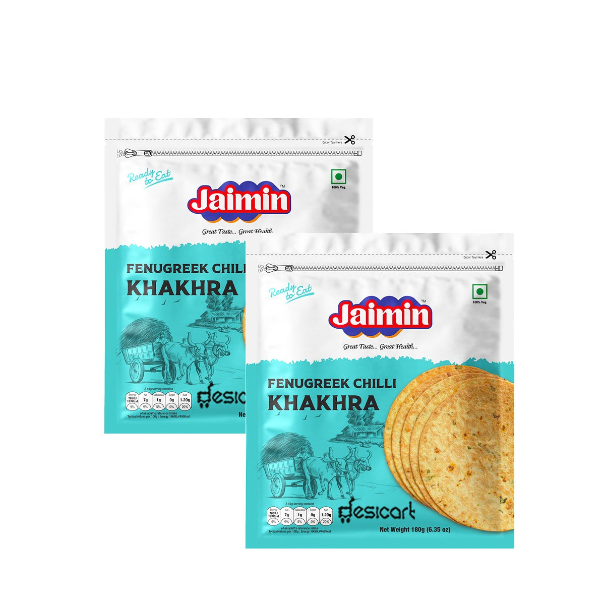 JAIMIN FENUGREEK CHILLI KHAKHRA (PACK OF 2) 180G