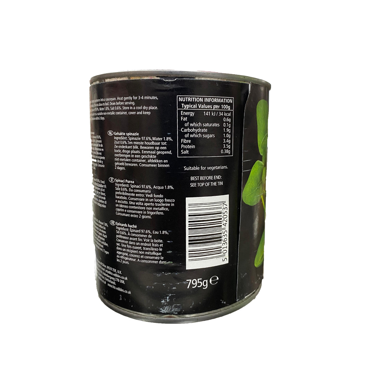 Buy KTC Spinach Puree in Salted Water 795g at Veenas.com - Online Indian Grocery Store UK
