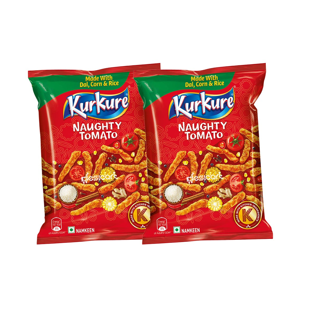 KURKURE NAUGHTY TOMATO (PACK OF 2) 90G