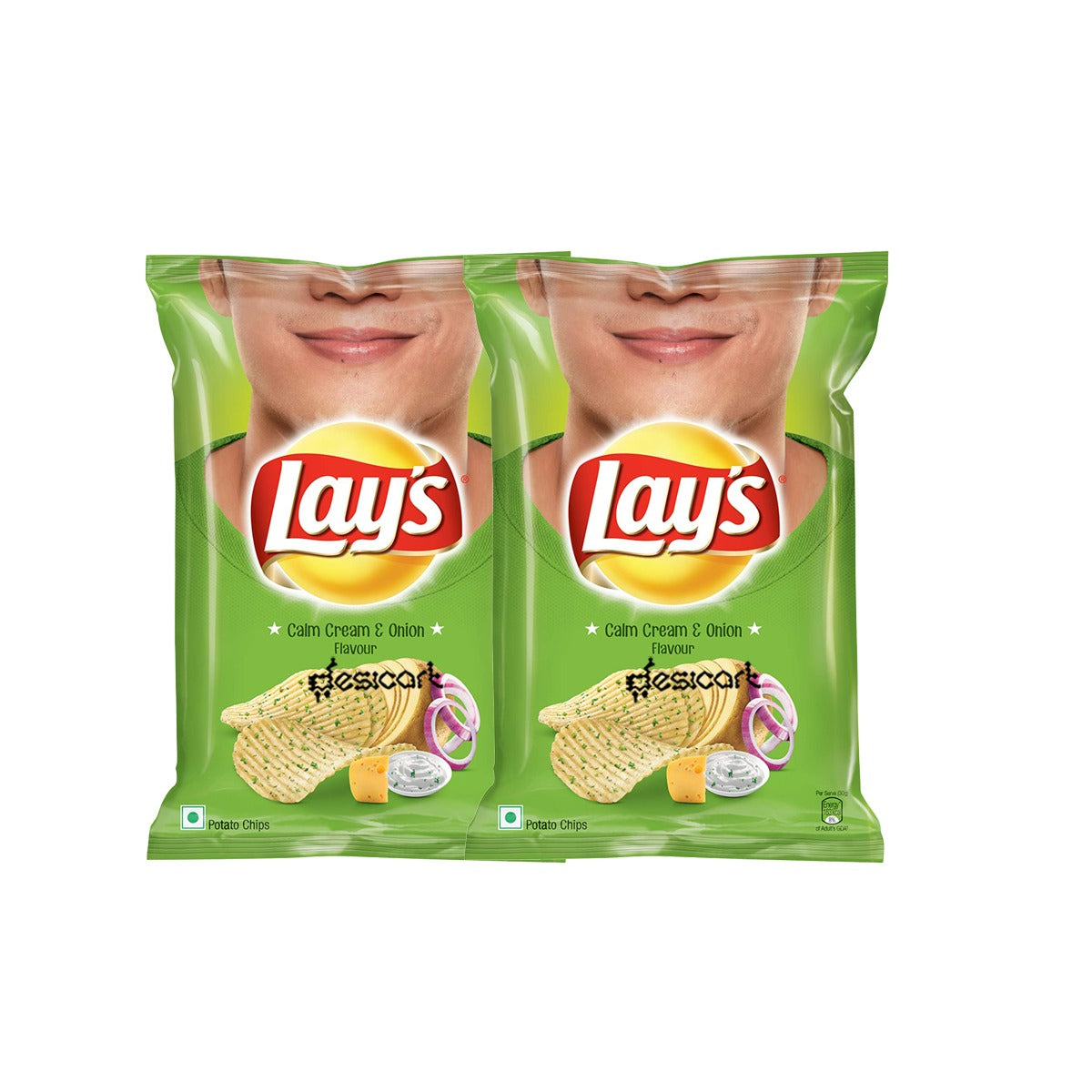 LAYS CREAM & ONION SNACKS (PACK OF 2) 58G