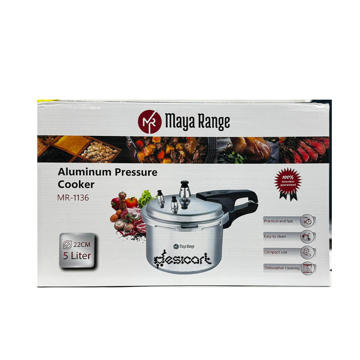 MAYA RANGE ALUMINIUM PRESSURE COOKER 5 LITRE(MR-1136)