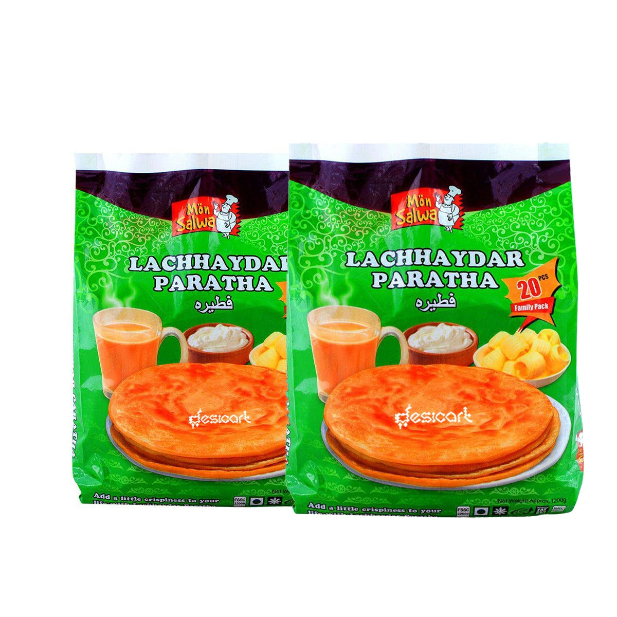 Mon Salwa Lachha Paratha 20 Pieces Pack of 2