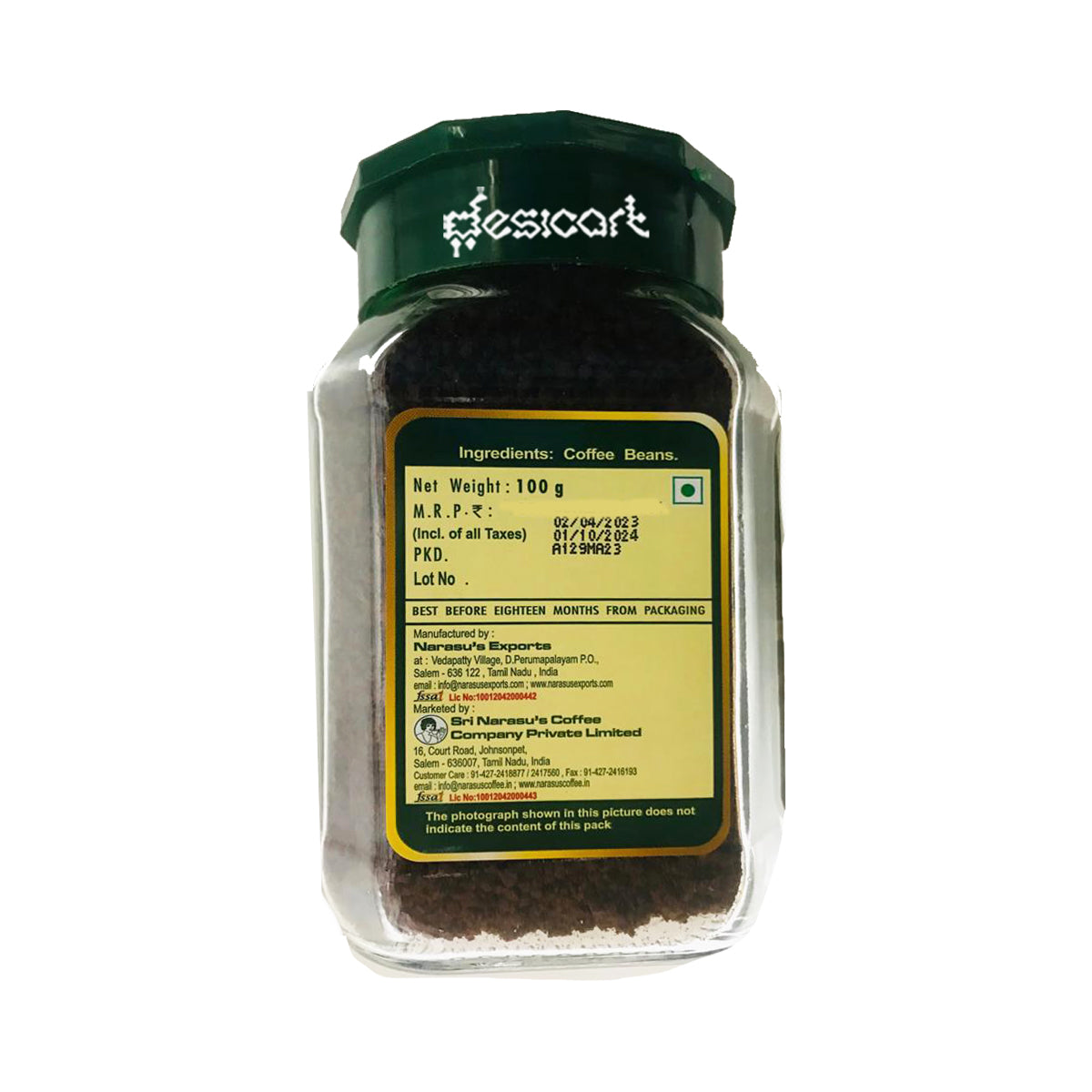 Narasu's Pure Instant Coffee 100g