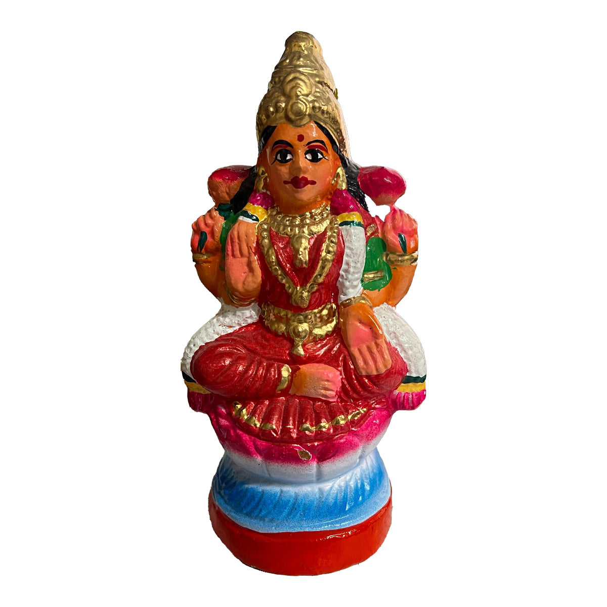 Buy Navratri Clay Goddess Balambigai (Lakshmi) Golu Doll (Red) at Desicart.co.uk - Online Indian Grocery Store UK