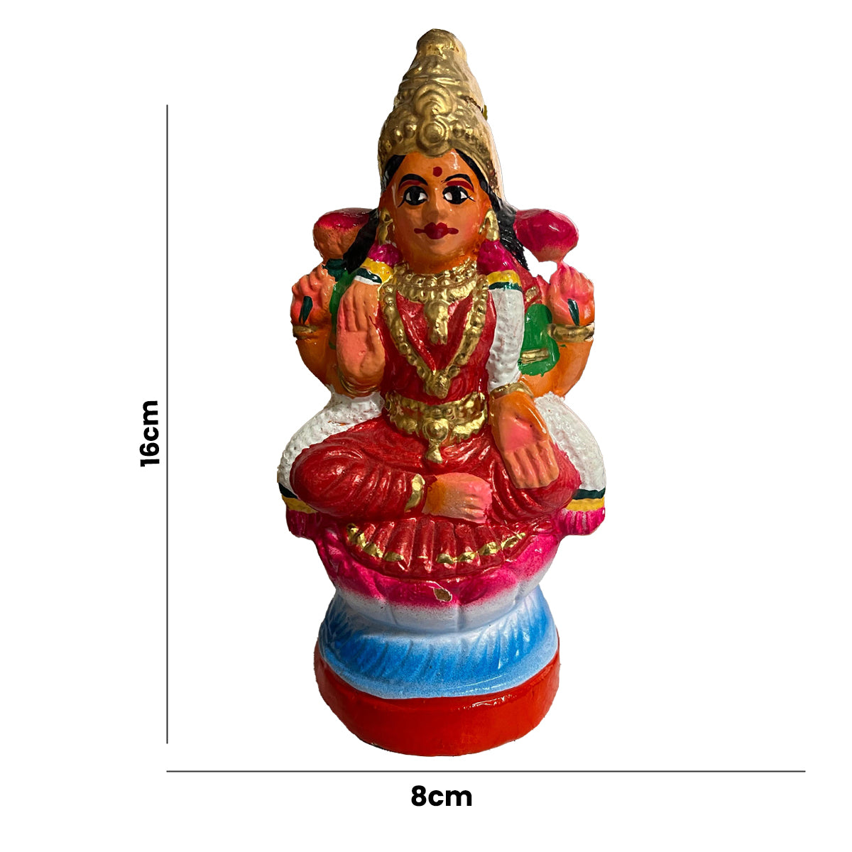 Buy Navratri Clay Goddess Balambigai (Lakshmi) Golu Doll (Red) at Desicart.co.uk - Online Indian Grocery Store UK