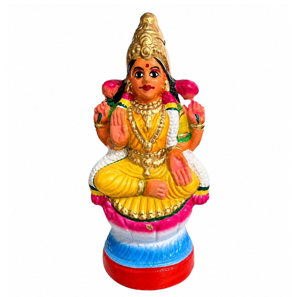 Buy Navratri Clay Goddess Balambigai (Lakshmi) Golu Doll (Yellow) at Desicart.co.uk - Online Indian Grocery Store UK