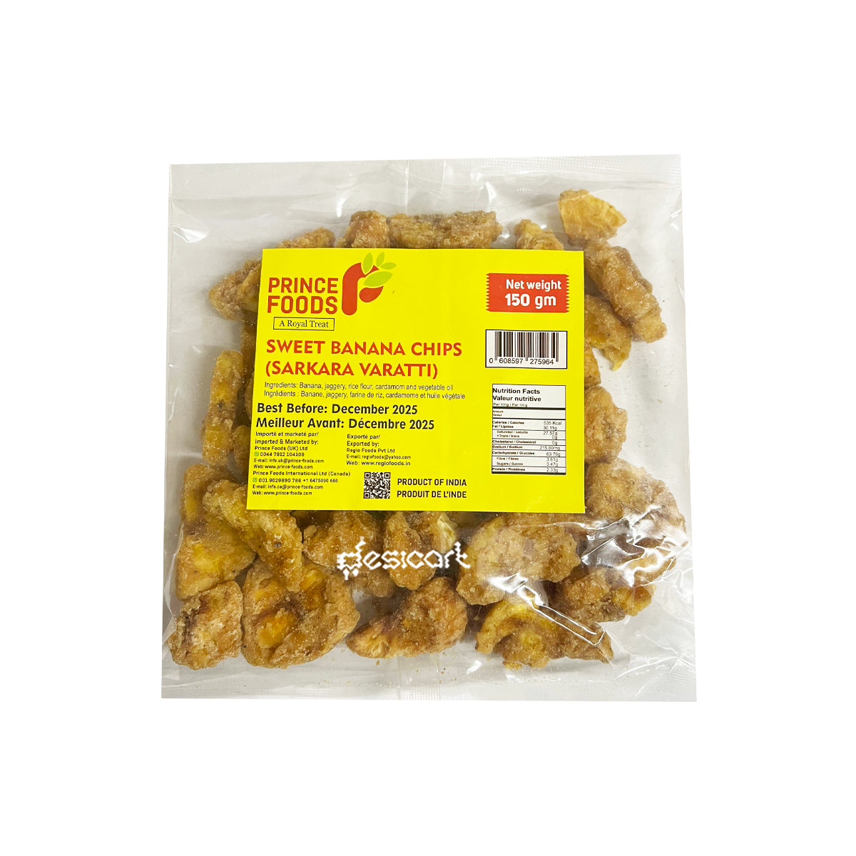 Prince Food Sweet Banana Chips 150gm