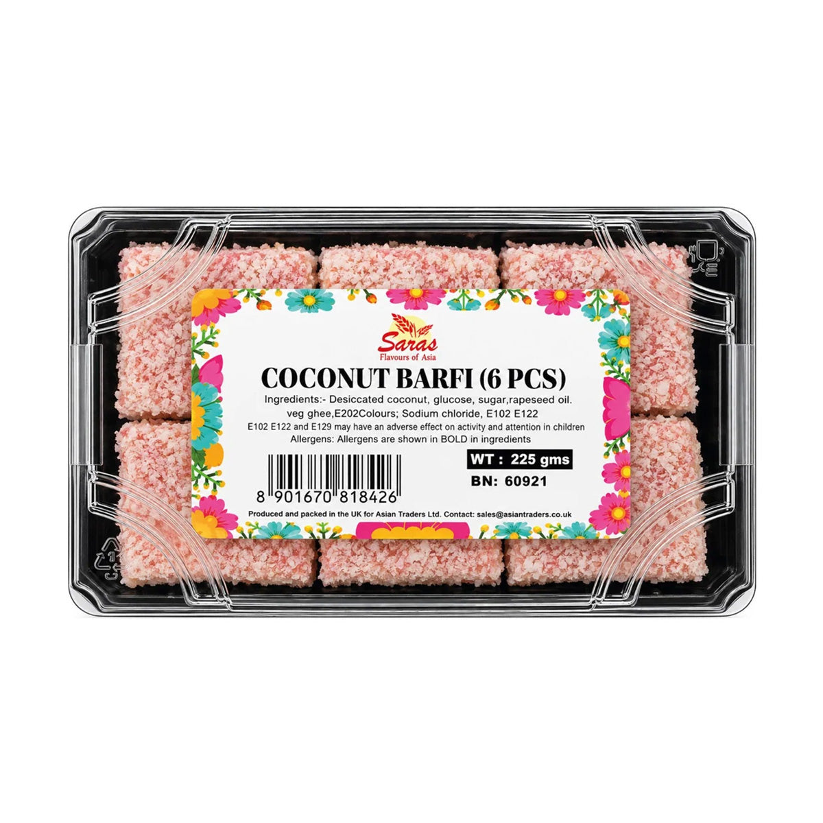 Buy Saras Coconut Barfi 225g at Desicart.co.uk - Online Indian Grocery Store UK