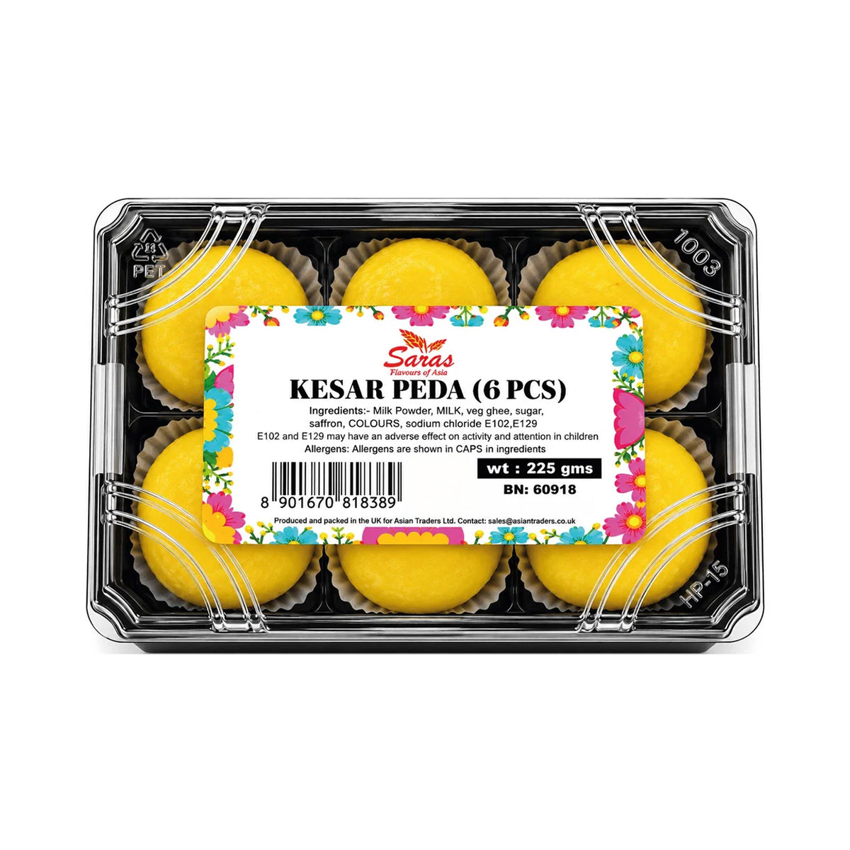 Buy Saras Kesar Peda (6Pcs) 225g at Desicart.co.uk - Online Indian Grocery Store UK
