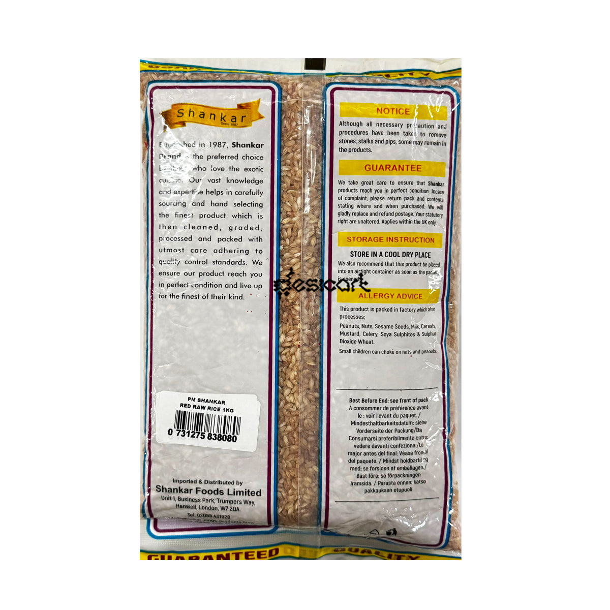 SHANKAR RED RAW RICE 1KG
