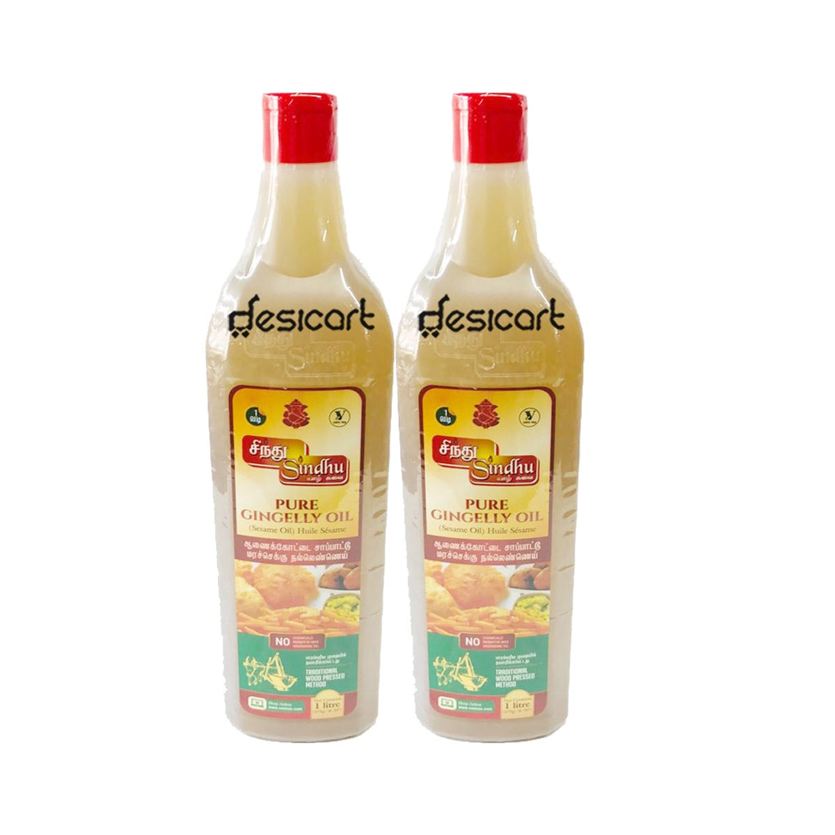 Sindhu Pure Gingelly Oil 1Litre Pack of 2