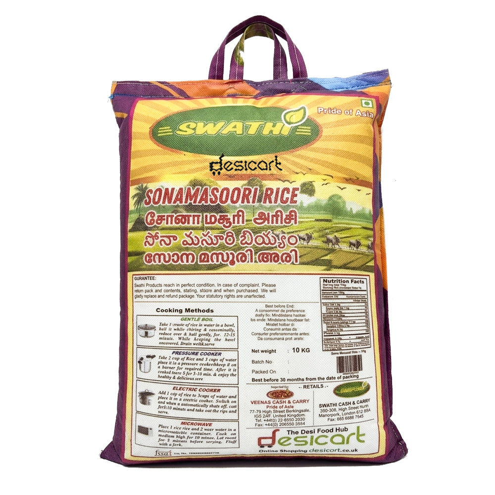 Buy Swathi Sona Masoori 10kg at Desicart.co.uk - Online Indian Grocery Store UK