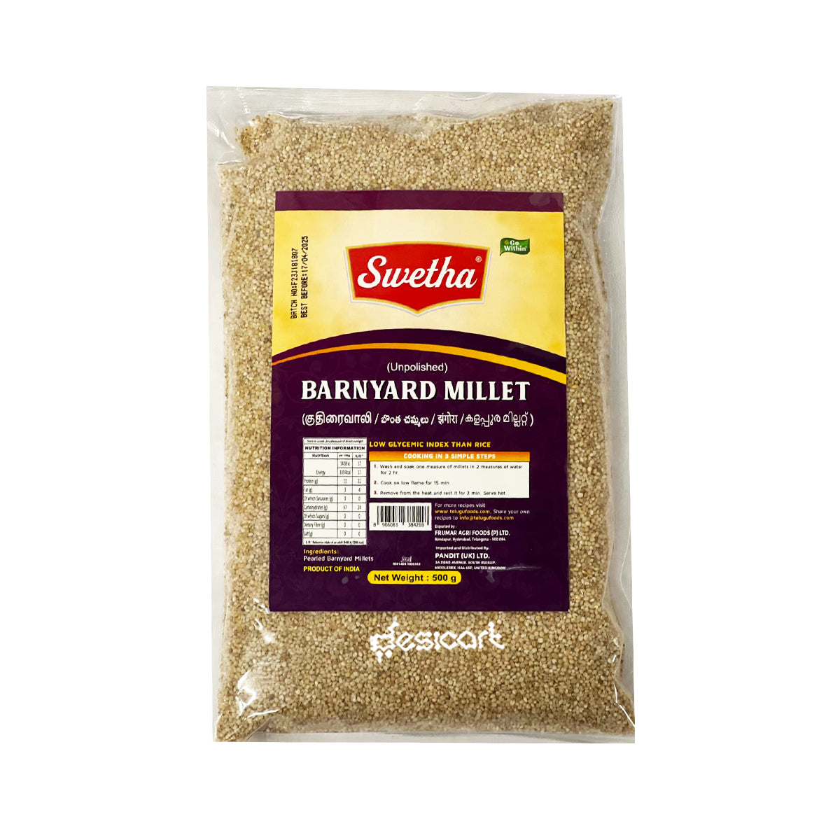SWETHA BARNYARD MILLET 500G