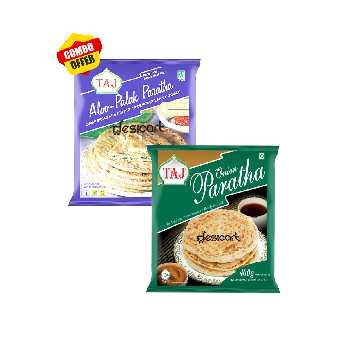 TAJ ALOO PALAK AND ONION PARATHA - COMBO PACK