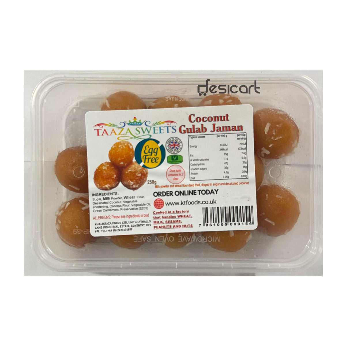 TAAZA COCONUT GULAB JAMUN 250G