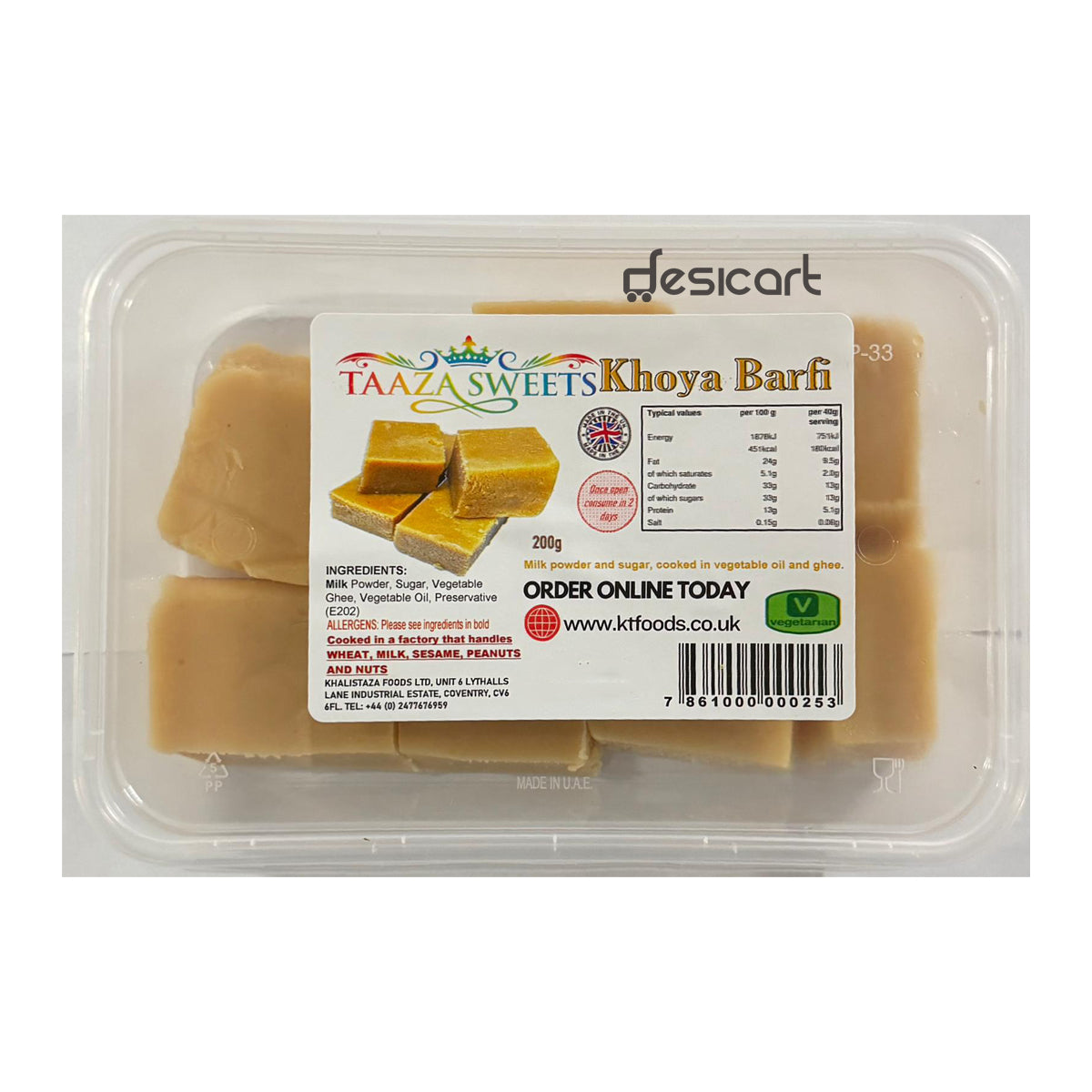TAAZA KHOYA BARFI 250G