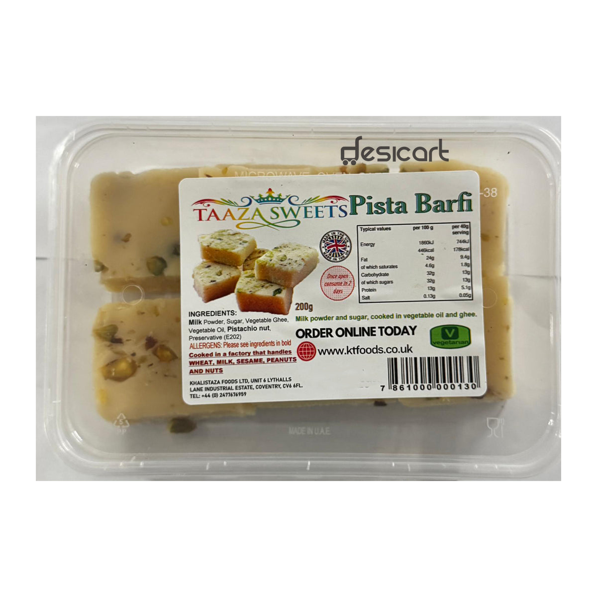 TAAZA PISTA BARFI 250G