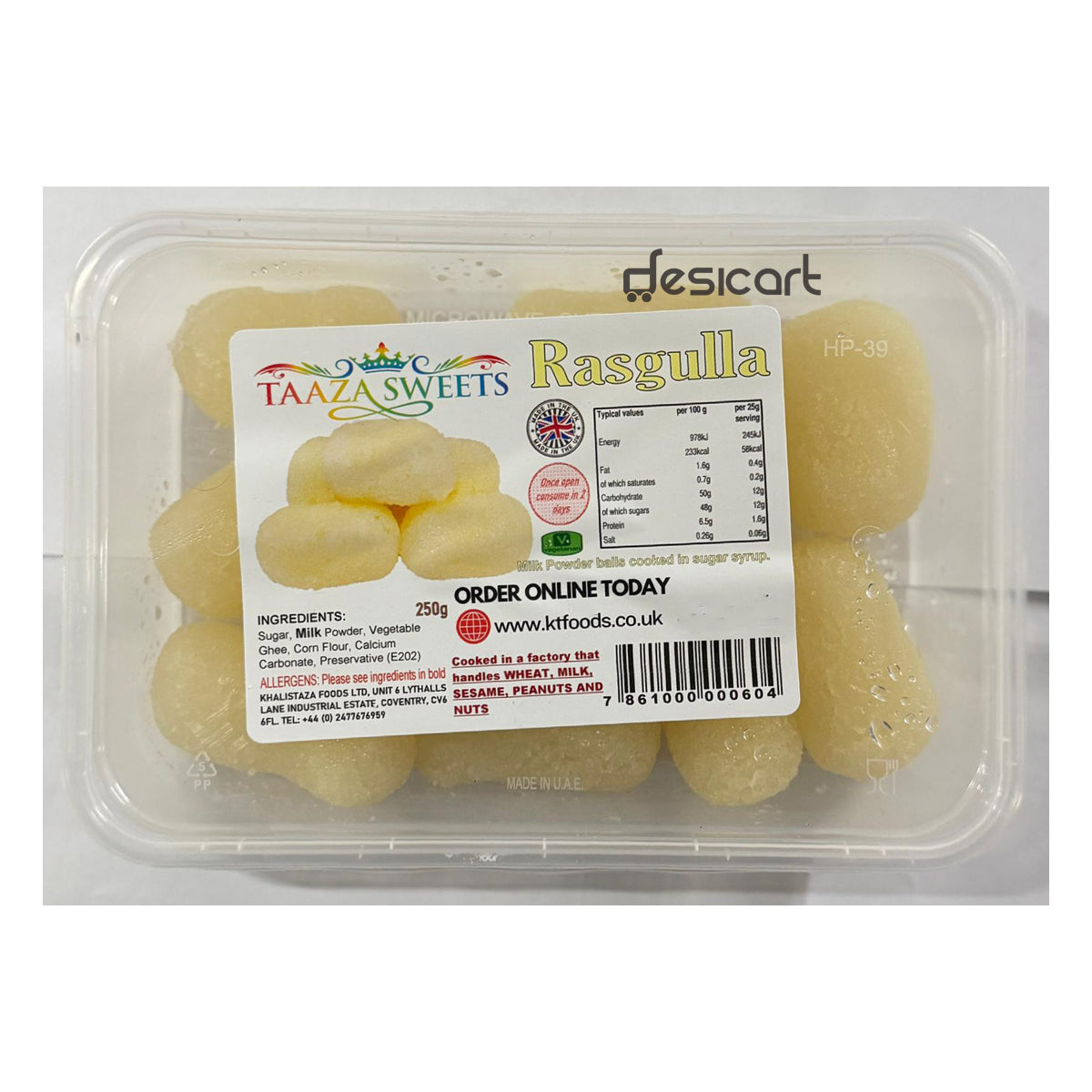 TAAZA RASAGULLA 250G