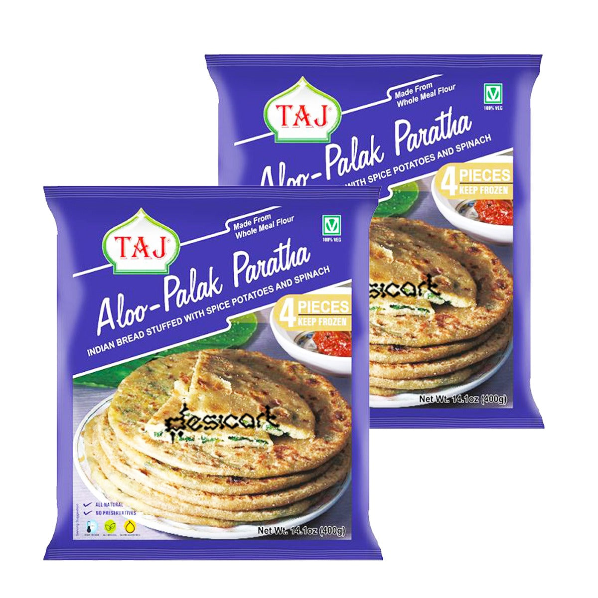 Taj Aloo Palak Paratha(Pack of 2) 4PCS 400g