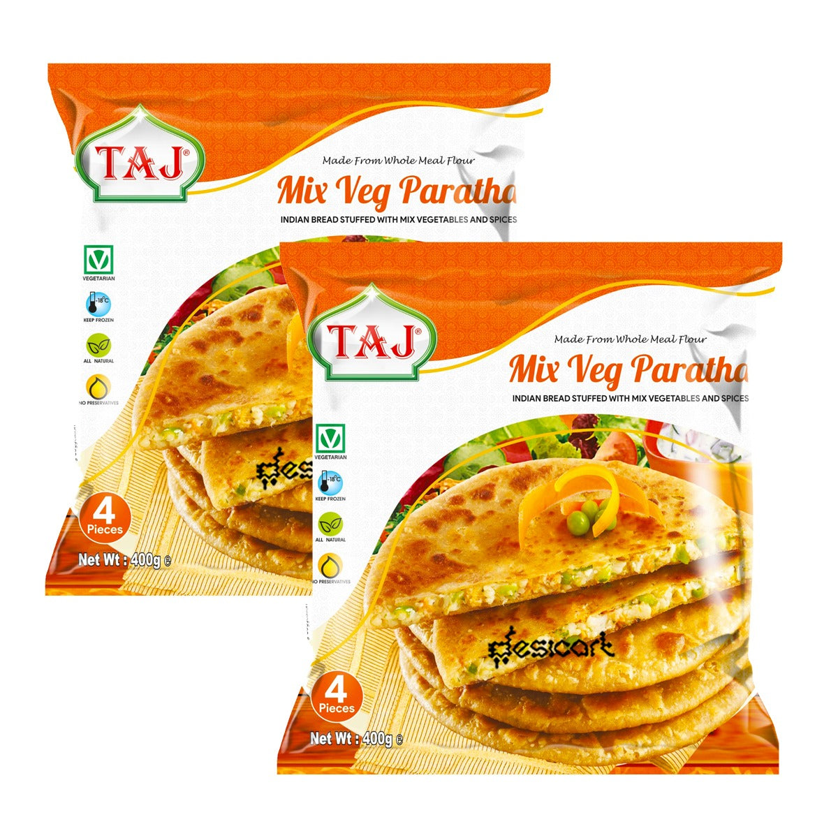 Taj Mix veg Paratha pack of 2 400g