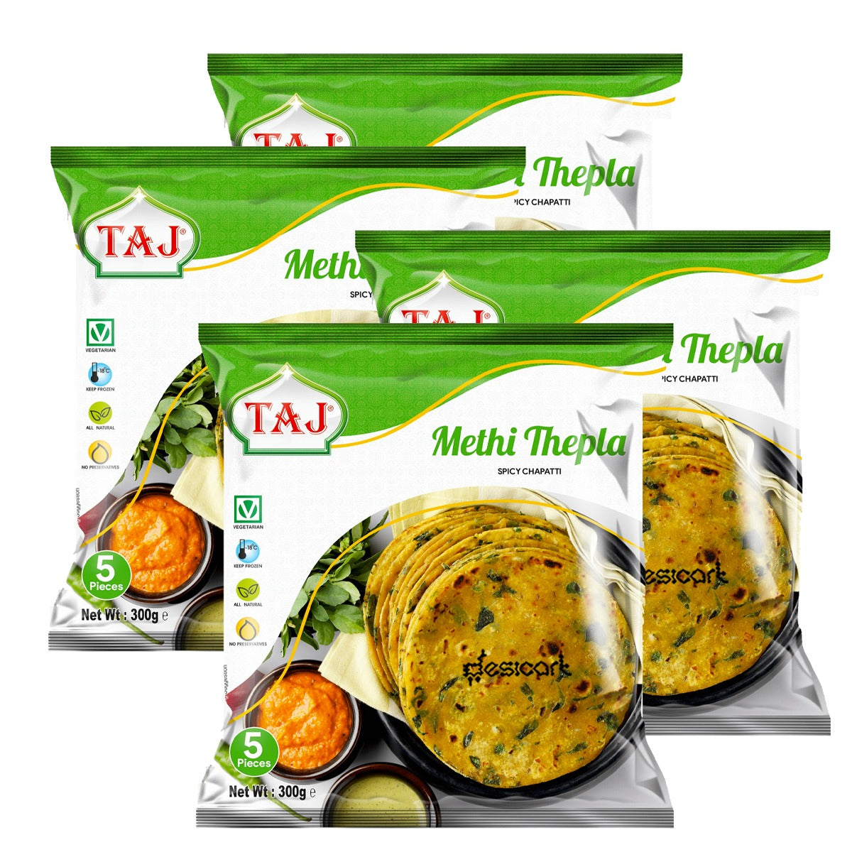 Taj Methi Thepla 300g(Pack of 4) 5Pcs