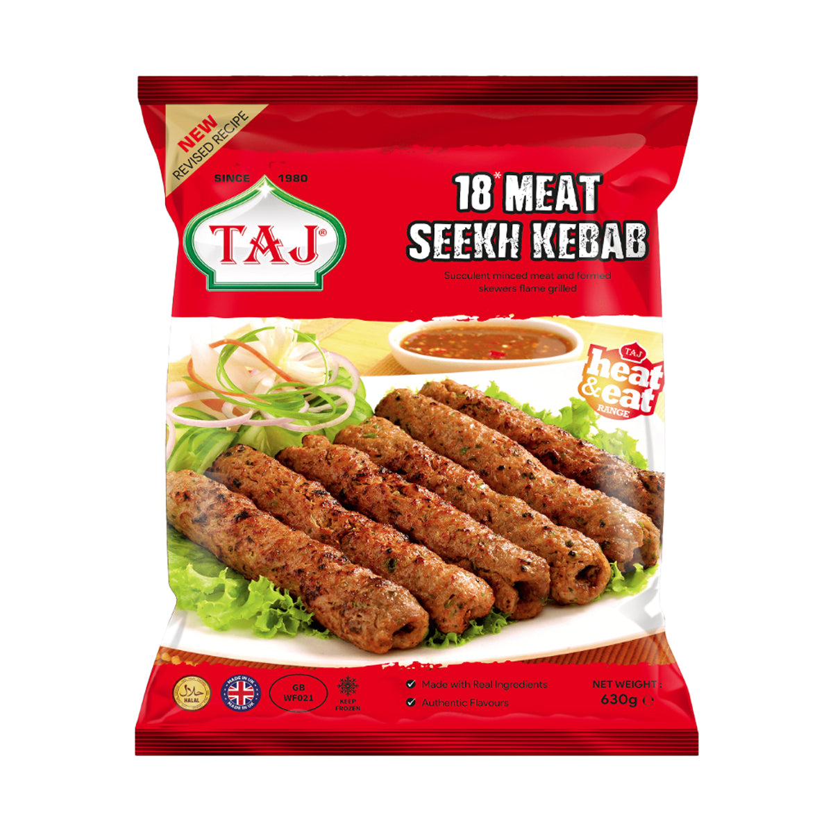 Buy Taj 18 Meat Seekh Kebab 630g at Desicart.co.uk - Online Indian Grocery Store UK