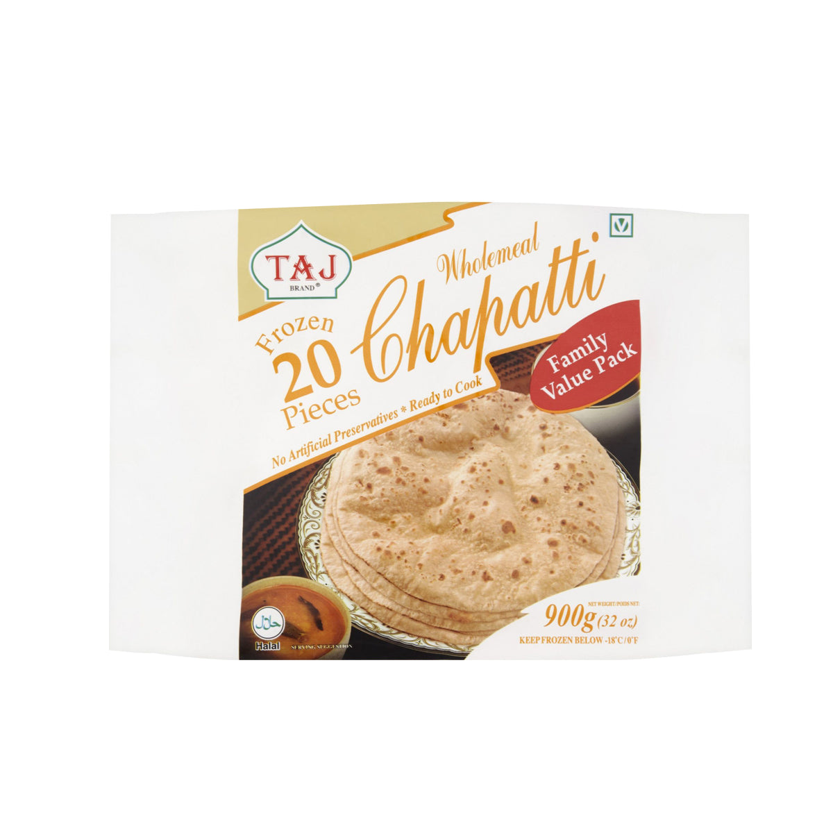 Buy Taj Wholemeal Chapatti Family Value Pack (20 Pcs) at Desicart.co.uk - Online Indian Grocery Store UK
