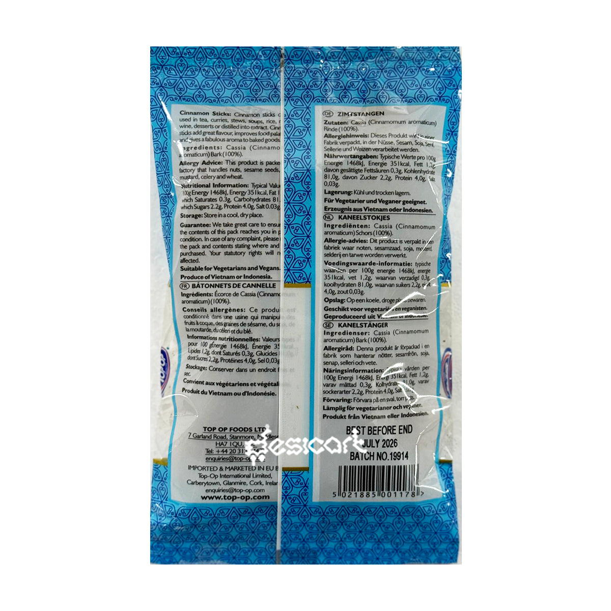 TOP OP CINNAMON STICKS 50G