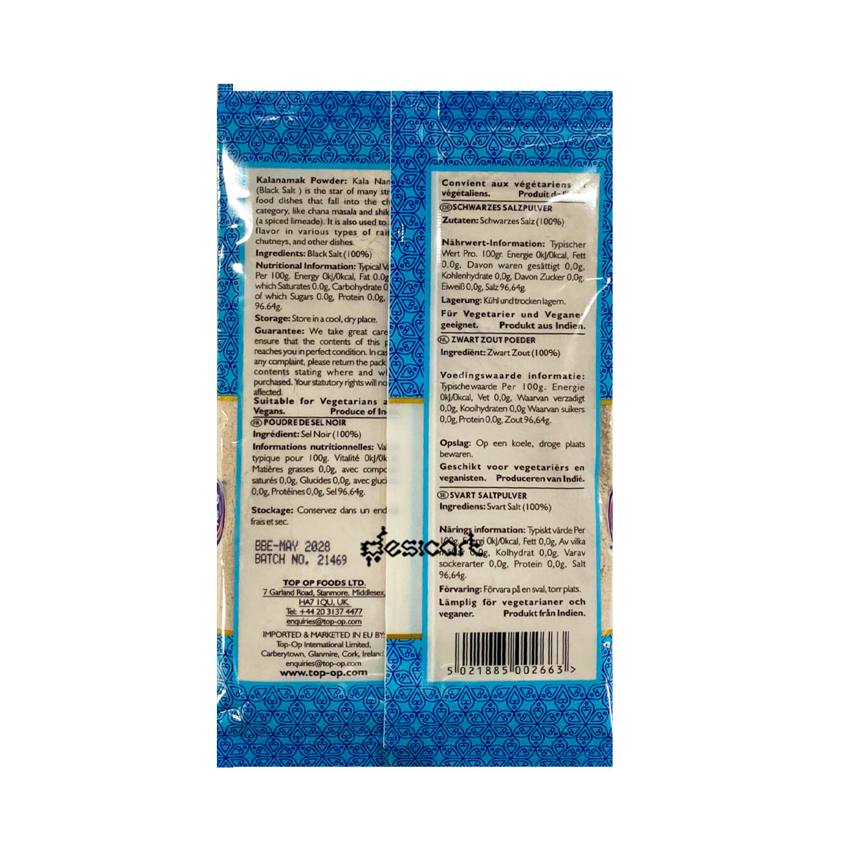 TOP OP KALANAMAK (BLACK SALT) POWDER 100G