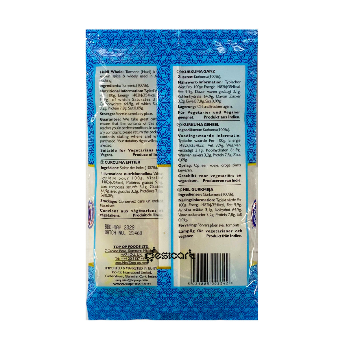 TOP OP HALDI WHOLE (TURMERIC WHOLE) 50G