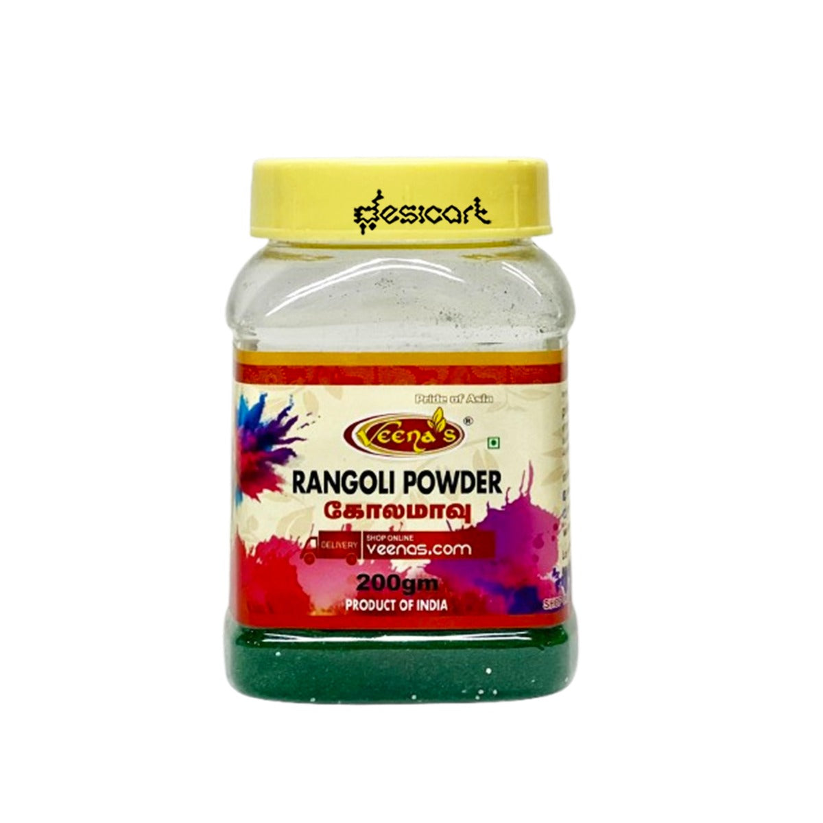 VEENA'S RANGOLI POWDER(DARK GREEN COLOUR )200G