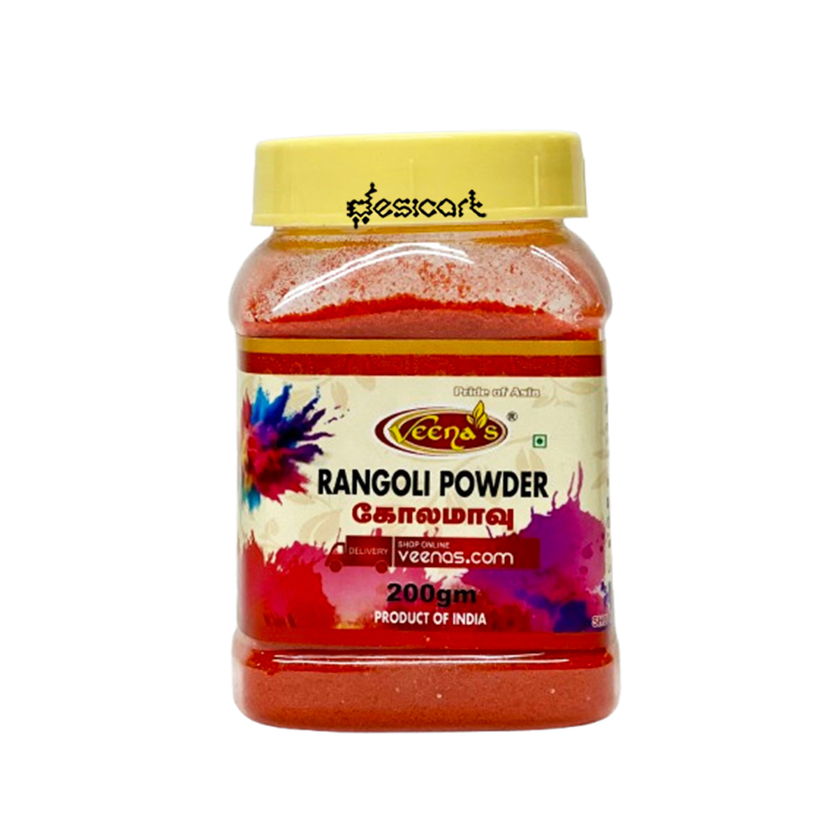 VEENA'S RANGOLI POWDER(ORANGE COLOUR)200G
