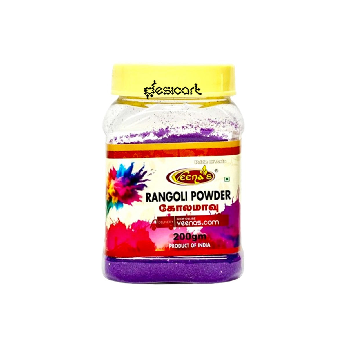 VEENA'S RANGOLI POWDER (PURPLE COLOUR)200G