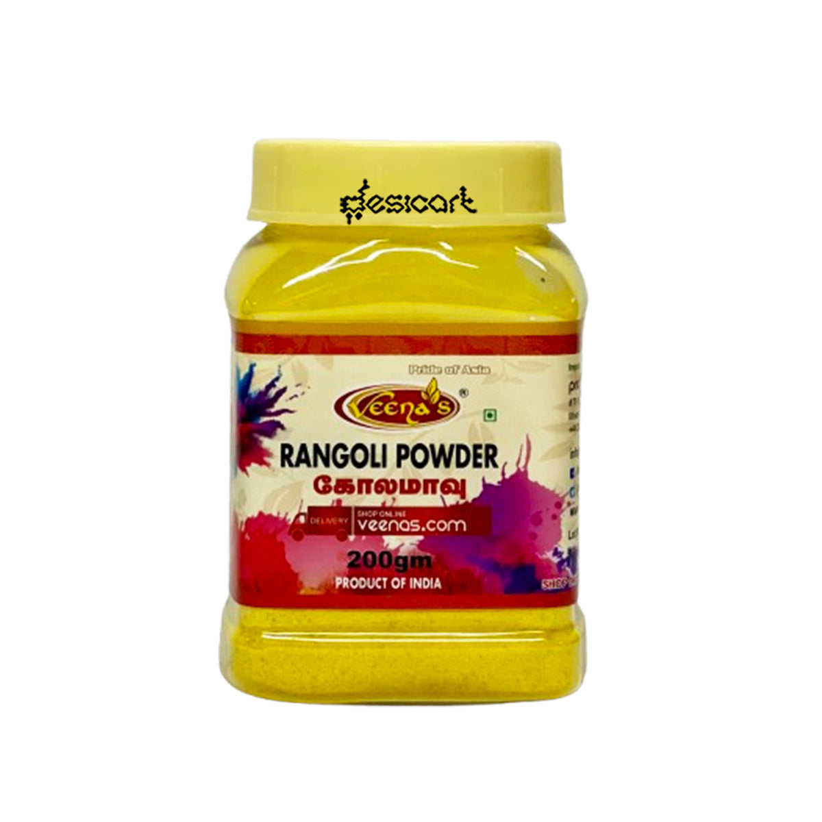 VEENA'S RANGOLI POWDER (YELLOW COLOUR)200G